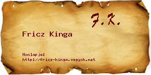 Fricz Kinga névjegykártya